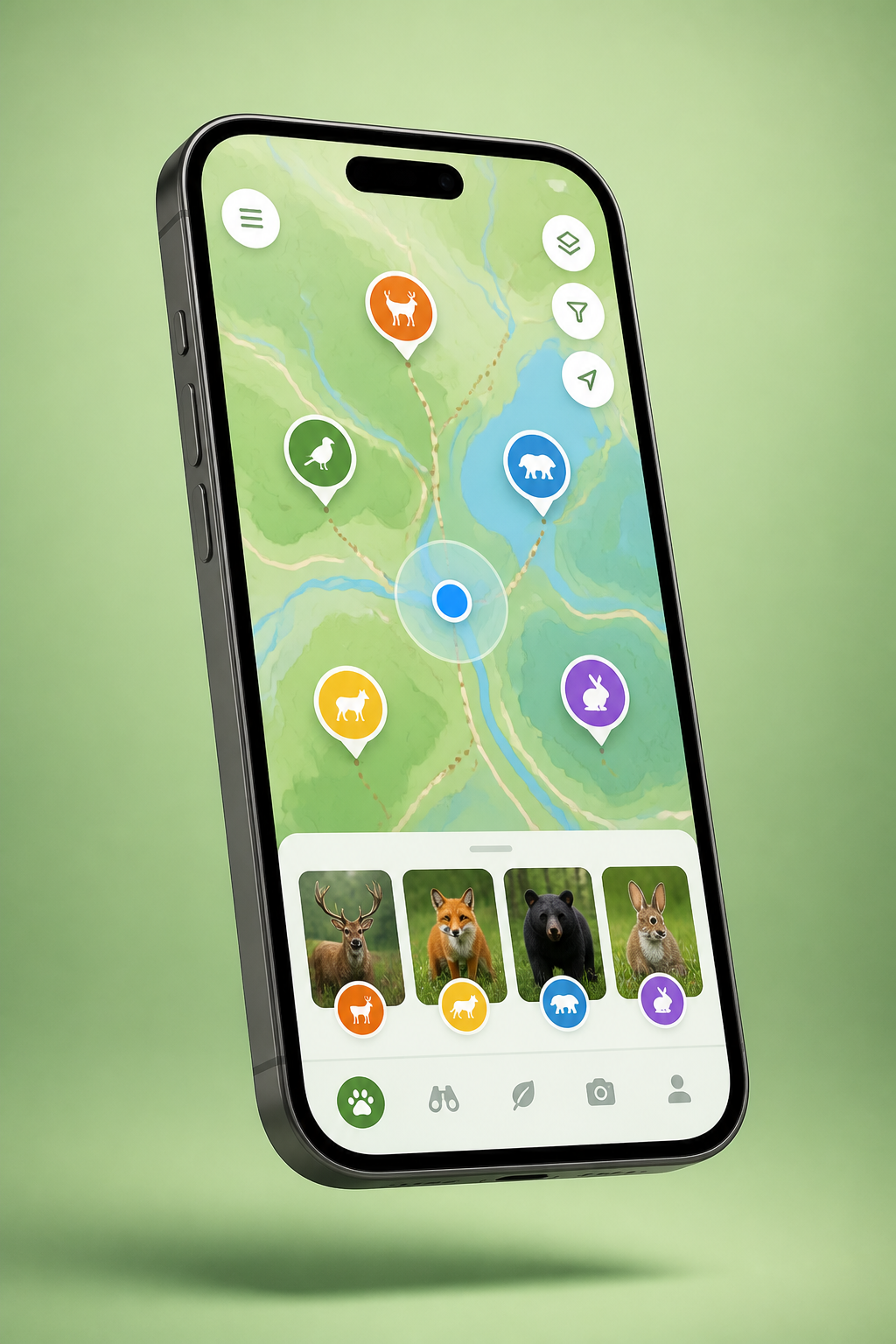 Mandai App map interface on a phone