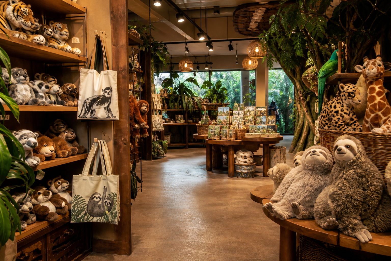 Wildlife-themed gift shop interior